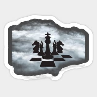 Chess board in clouds Sticker